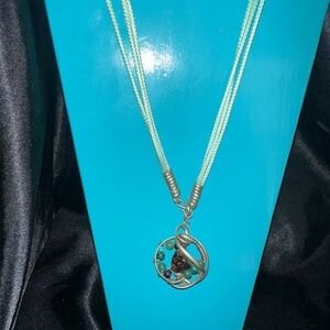 Elegant Silver and Blue Pendant Necklace